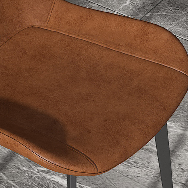 Sillas de comedor de cuero con respaldo sólido de estilo industrial para uso doméstico (juego de 2)