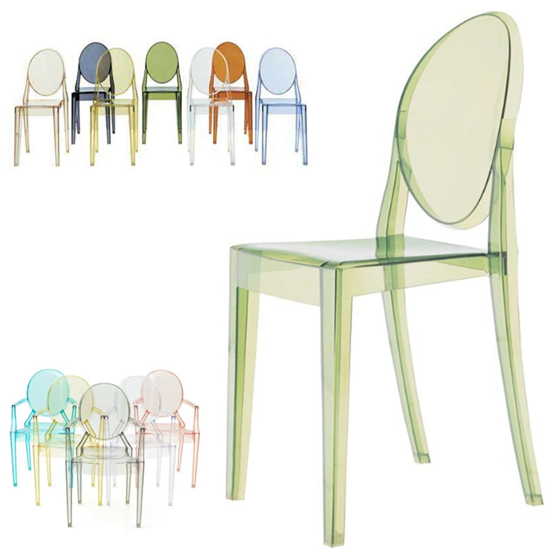 Scandinavian Winehouse Plastic Side Chair Transparent Open Dining Chair (Set of 4)