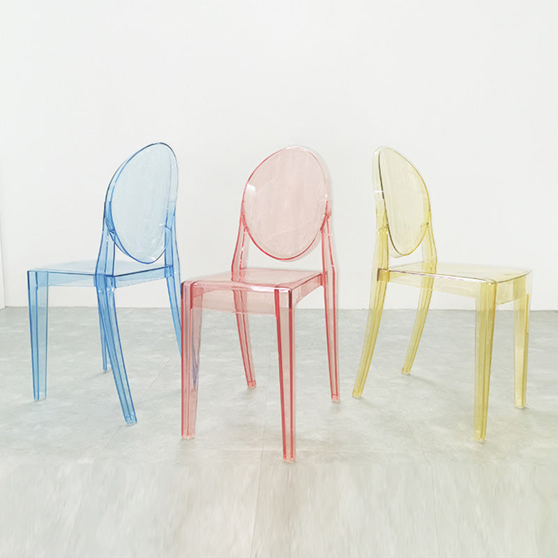 Scandinavian Winehouse Plastic Side Chair Transparent Open Dining Chair (Set of 4)