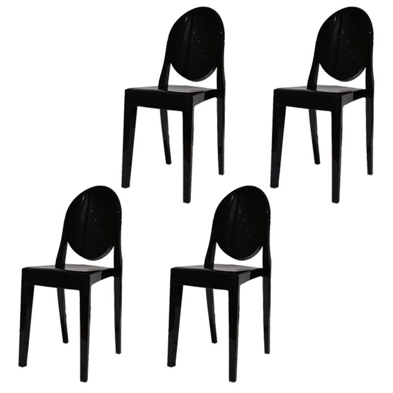 Scandinavian Winehouse Plastic Side Chair Transparent Open Dining Chair (Set of 4)
