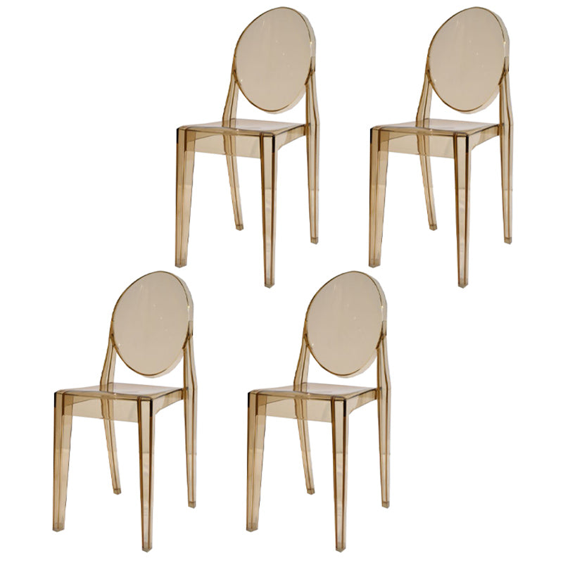 Scandinavian Winehouse Plastic Side Chair Transparent Open Dining Chair (Set of 4)