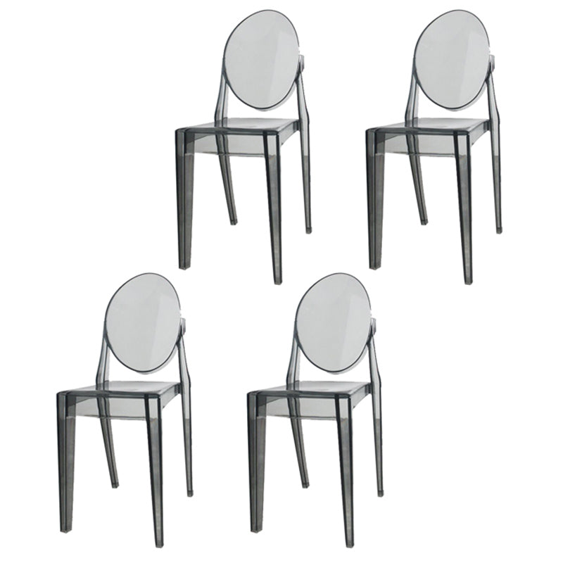 Scandinavian Winehouse Plastic Side Chair Transparent Open Dining Chair (Set of 4)