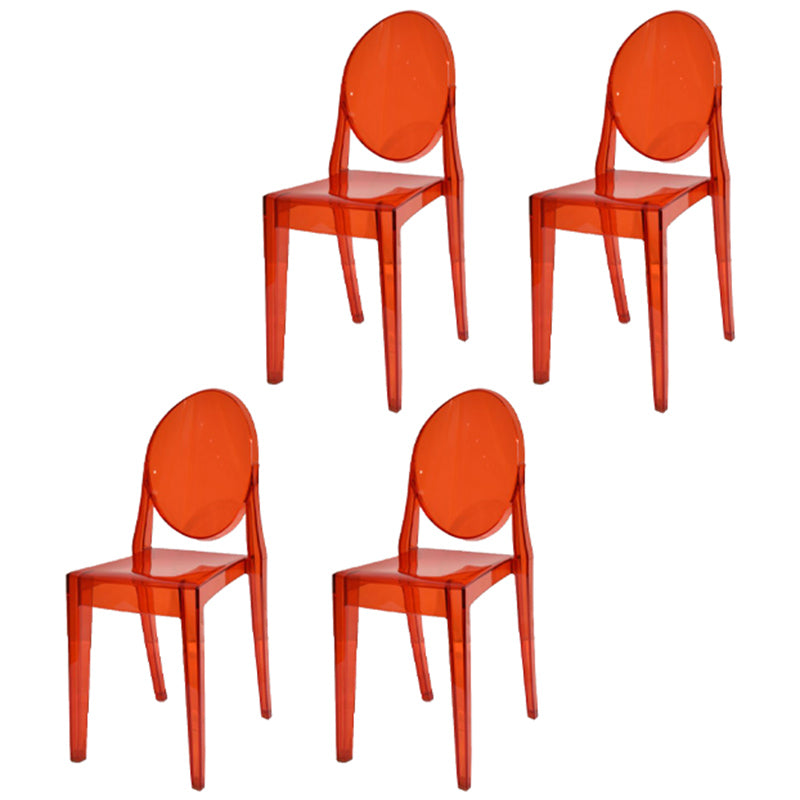 Scandinavian Winehouse Plastic Side Chair Transparent Open Dining Chair (Set of 4)