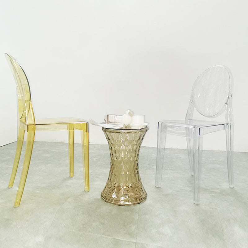 Scandinavian Winehouse Plastic Side Chair Transparent Open Dining Chair (Set of 4)