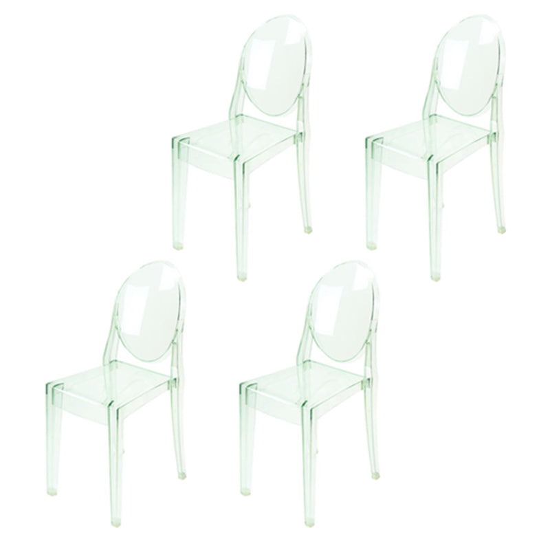 Scandinavian Winehouse Plastic Side Chair Transparent Open Dining Chair (Set of 4)
