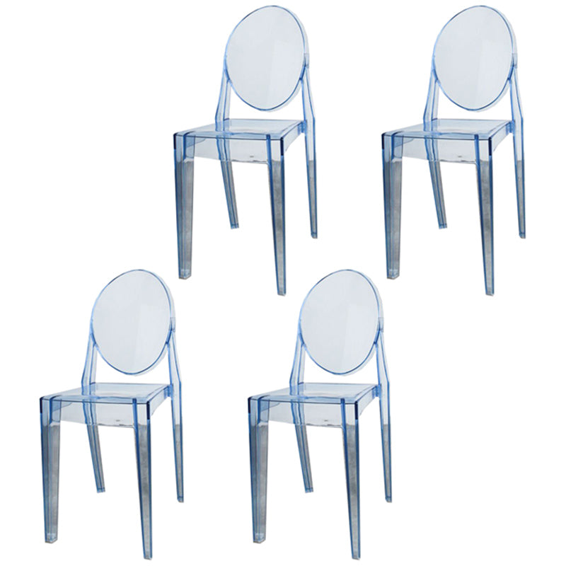 Chaise d'appoint en plastique scandinave Winehouse, chaise de salle à manger ouverte transparente (Ensemble de 4)