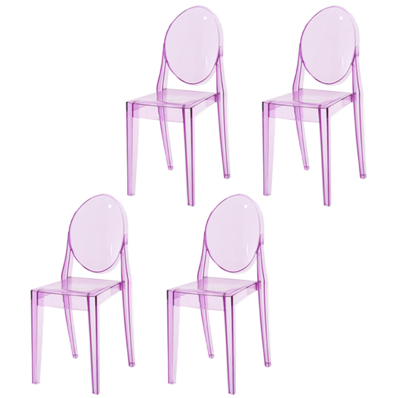 Scandinavian Winehouse Plastic Side Chair Transparent Open Dining Chair (Set of 4)