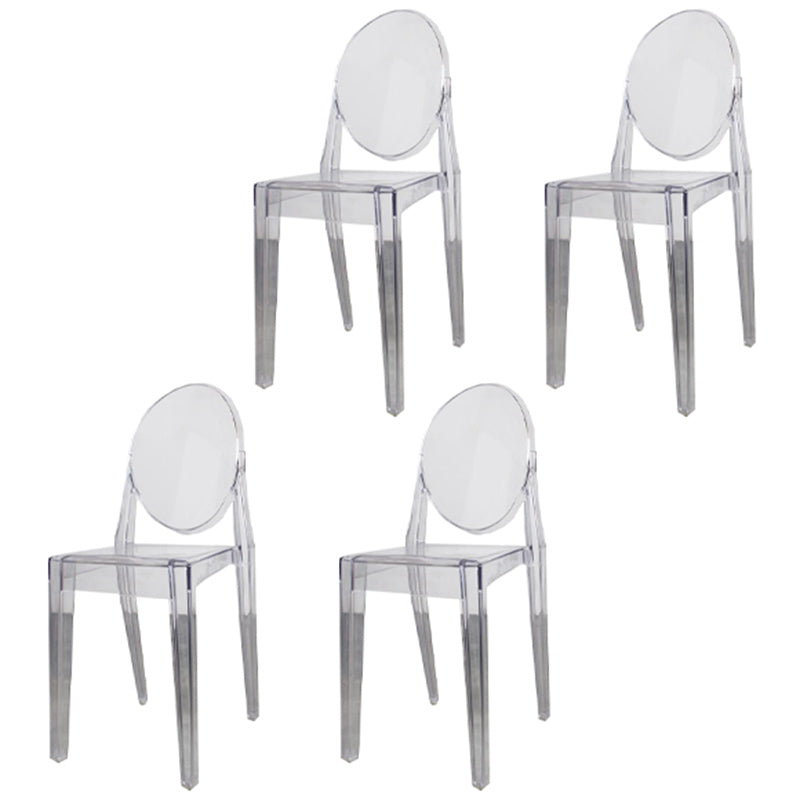 Scandinavian Winehouse Plastic Side Chair Transparent Open Dining Chair (Set of 4)