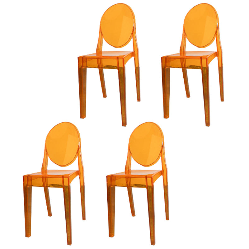Chaise d'appoint en plastique scandinave Winehouse, chaise de salle à manger ouverte transparente (Ensemble de 4)