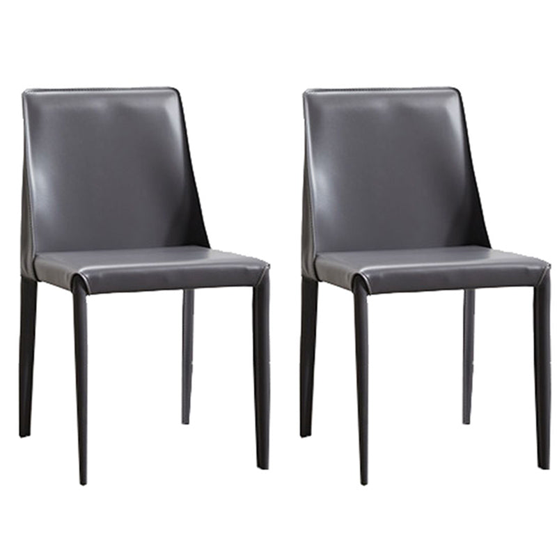 Chaise d'appoint industrielle pour la maison Chaise de salle à manger rembourrée en métal à dossier solide (Ensemble de 2)