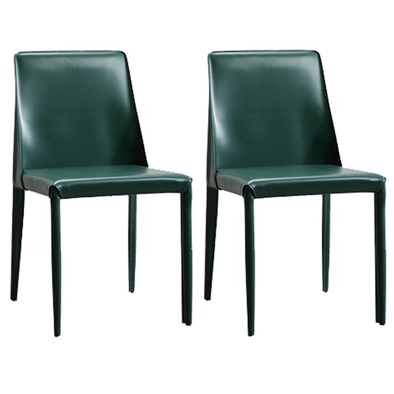 Chaise d'appoint industrielle pour la maison Chaise de salle à manger rembourrée en métal à dossier solide (Ensemble de 2)
