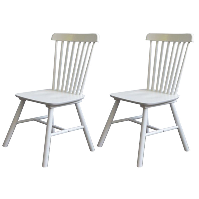 Silla de comedor contemporánea de madera de caucho Windsor con respaldo de madera natural (juego de 2)