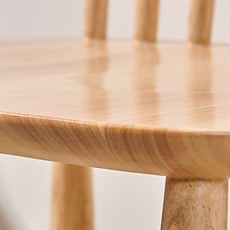 Silla de comedor contemporánea de madera de caucho Windsor con respaldo de madera natural (juego de 2)