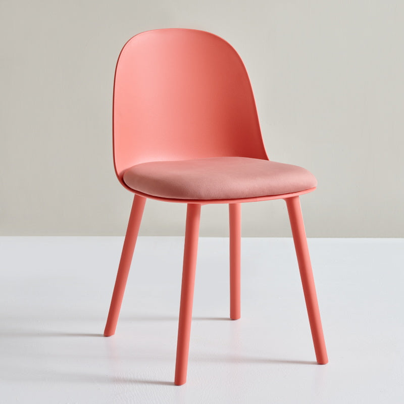 Chaises de salle à manger sans bras en plastique scandinave, chaise latérale arrière solide d'intérieur