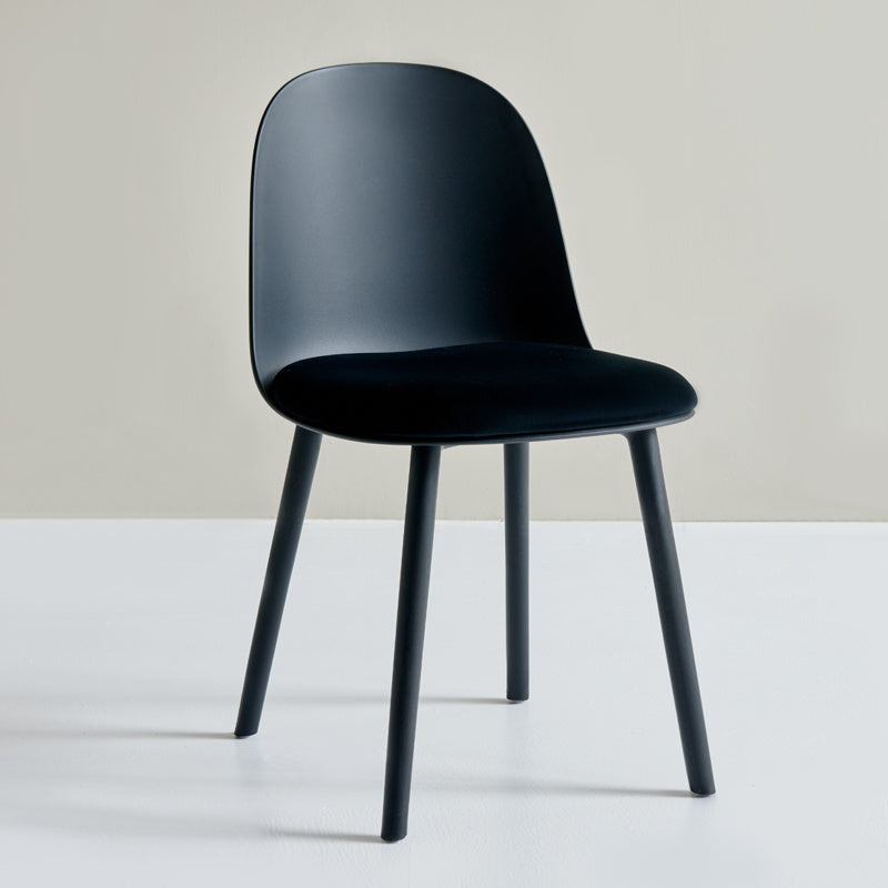 Chaises de salle à manger sans bras en plastique scandinave, chaise latérale arrière solide d'intérieur