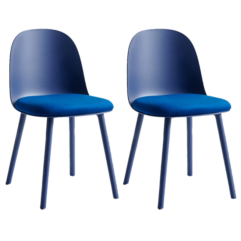 Sillas de cena sin brazos de plástico escandinavo, silla lateral sólida interior con parte trasera