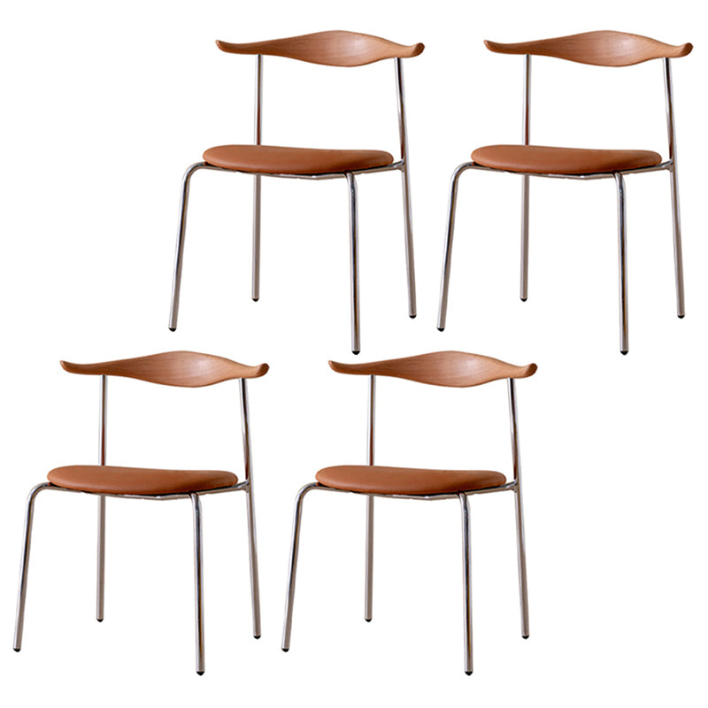 Chaises latérales rembourrées de style contemporain chaises de salle à manger sans corne de corne à la maison pour la maison