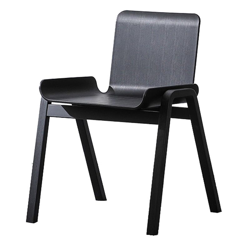 Fauteuil de salle à manger empilable scandinave, fauteuil à dossier solide avec pieds en bois