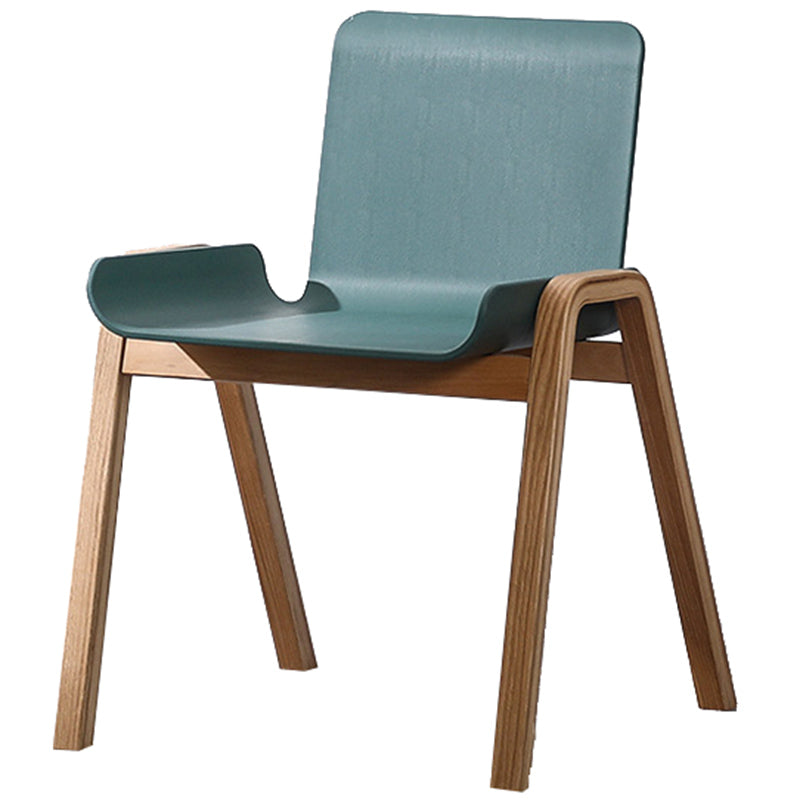Fauteuil de salle à manger empilable scandinave, fauteuil à dossier solide avec pieds en bois