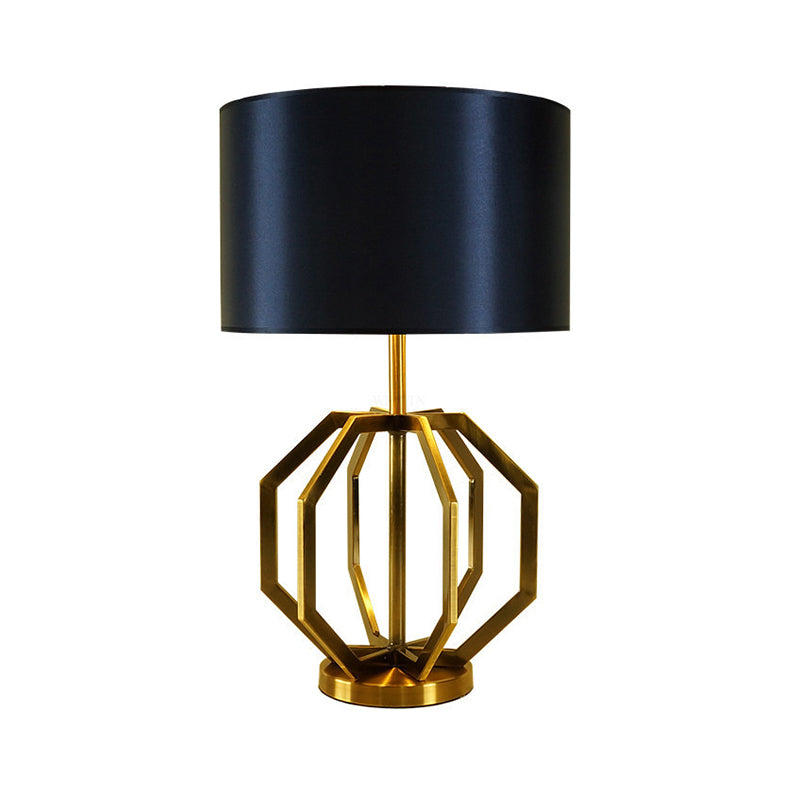 Modernistische gearceerde nachtkastje lampstof 1 lamp leesboek licht in zwart met metalen basis