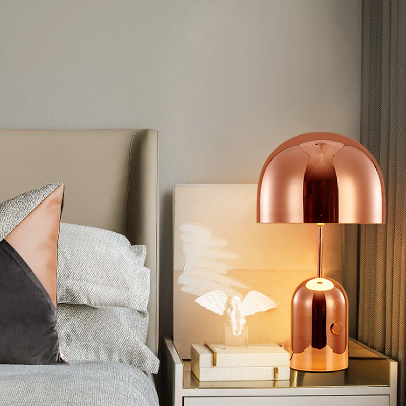 Tavolo in metallo luce modernismo 1 lampadina per scrivania piccola in oro rosa per camera da letto