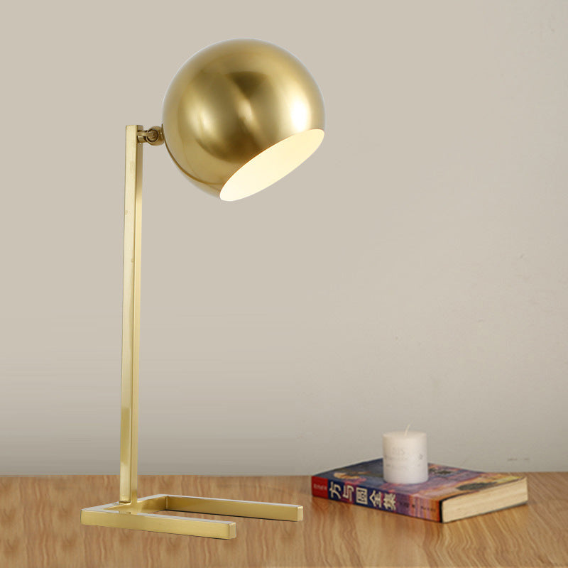 Sferische taakverlichting modernistisch metaal 1 lamp leesboek licht in goud voor studie