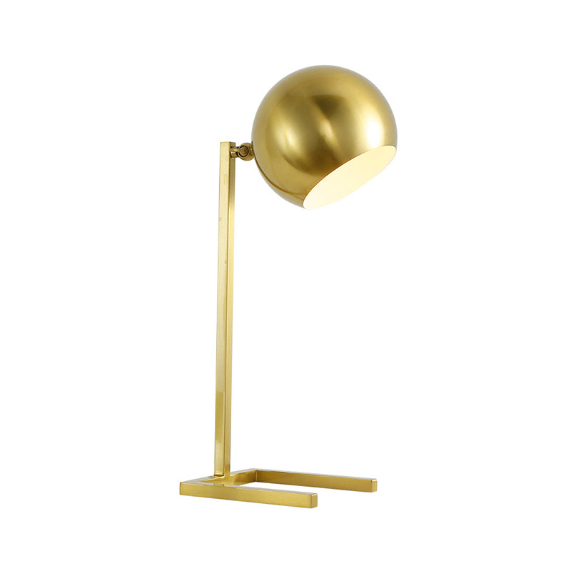 Sferische taakverlichting modernistisch metaal 1 lamp leesboek licht in goud voor studie