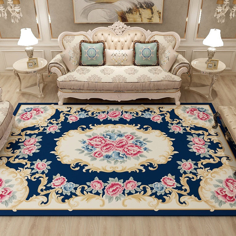 Vintage Medallion Printed Carpet Polyester Area Rug Non-Slip Backing Indoor Carpet for Living Room