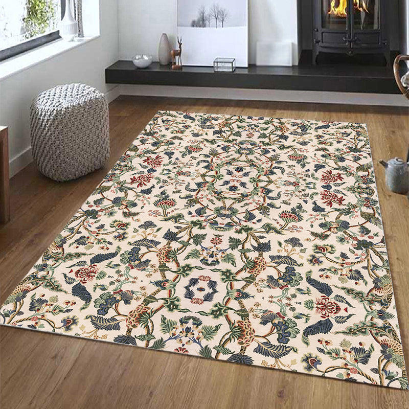 Traditional Tribal Symbols Carpet Polyester Indoor Rug Washable Area Carpet for Living Room