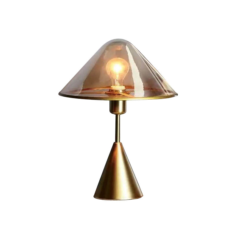 Kegelschlafzimmer Nachttisch Lampe Bernstein Glas 1 Kopf zeitgenössischer Lesebuch Licht