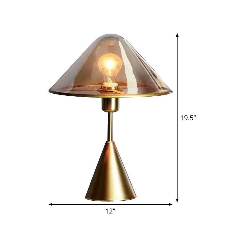 Kegelschlafzimmer Nachttisch Lampe Bernstein Glas 1 Kopf zeitgenössischer Lesebuch Licht