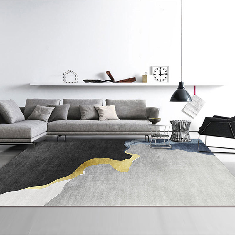 Luxury Area Carpet Funky Contrast Panel Rug Washable Polyester Stain Resistant Carpet for Home Decor