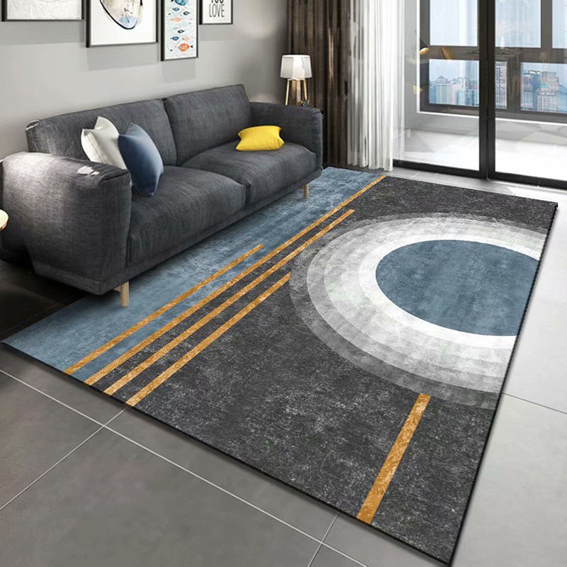 Luxury Area Carpet Funky Contrast Panel Rug Washable Polyester Stain Resistant Carpet for Home Decor