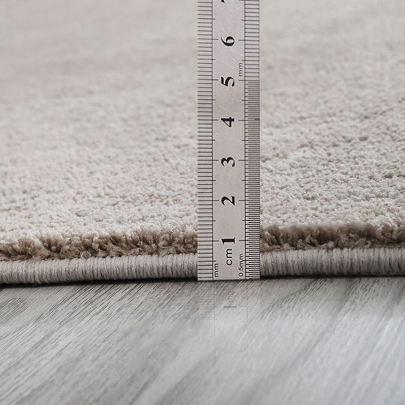 Apricot Simple Rug Polyester Pure Color Rug Non-Slip Backing Rug for Living Room