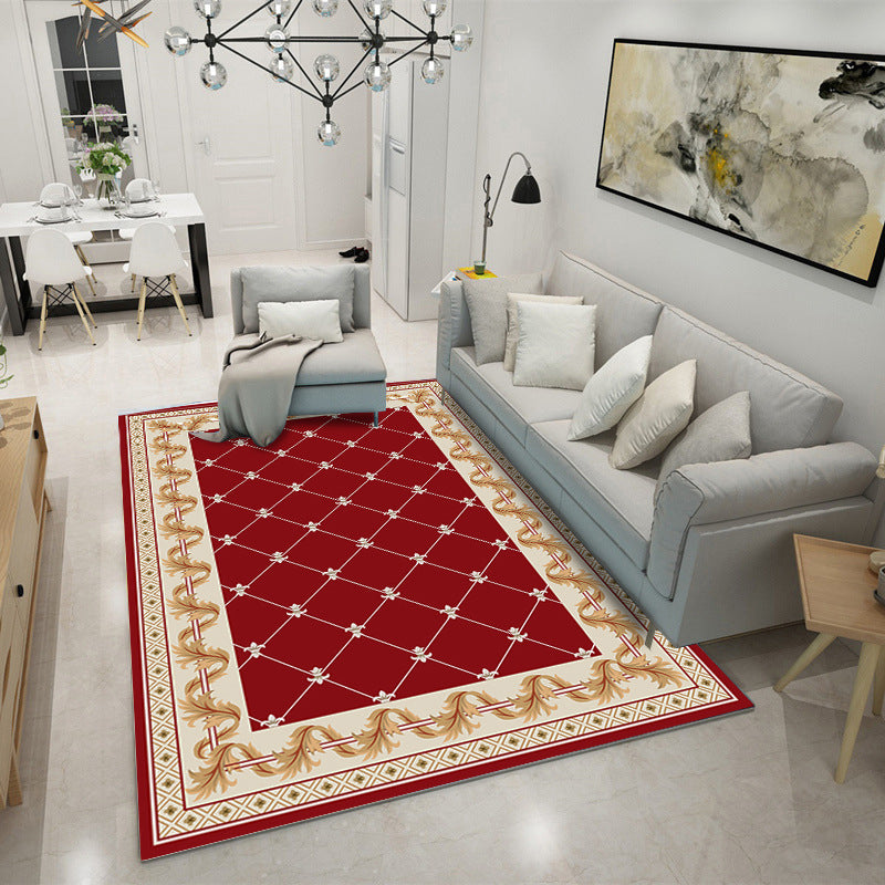 Classic European Area Rug Modern Medallion Pattern Indoor Rug Washable Carpet with Non-Slip Backing
