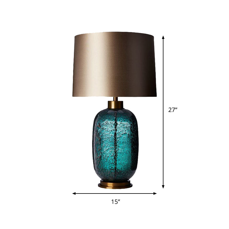 1 tâche de tête de chambre à coucher lumière contemporaine petite lampe de bureau avec une teinte en tissu de tambour