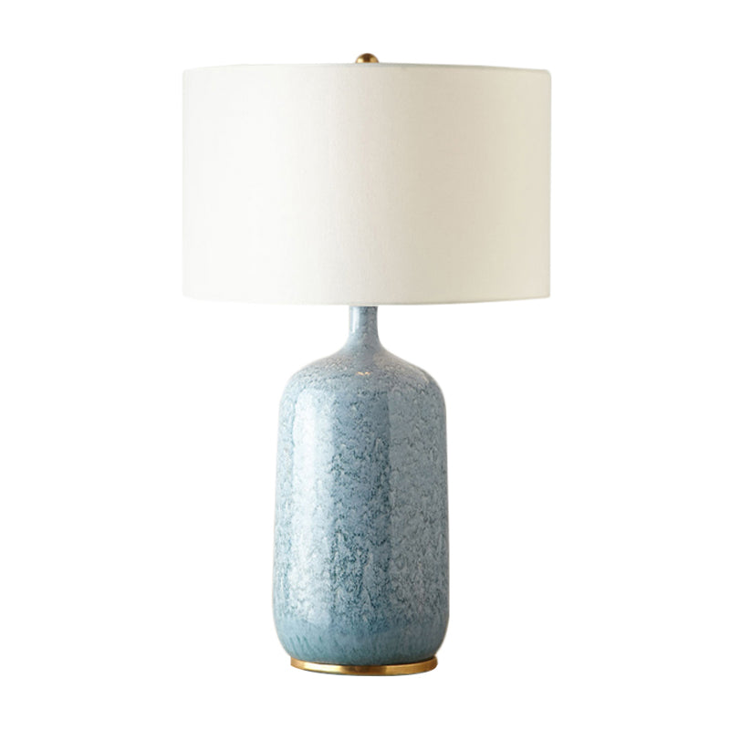 Contemporaneo 1 lampadina illuminazione blu cilindro lettura del libro luce con tonalità in tessuto