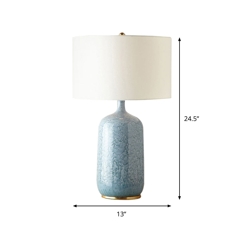 Contemporaneo 1 lampadina illuminazione blu cilindro lettura del libro luce con tonalità in tessuto