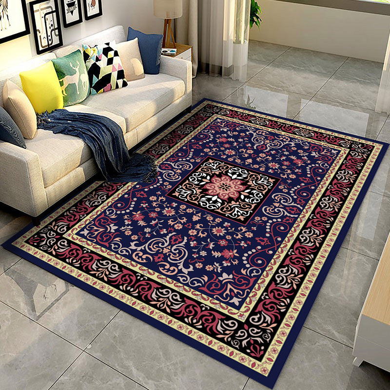 Brown Moroccan Rug Polyester Graphic Indoor Rug Non-Slip Backing Rug for Living Room