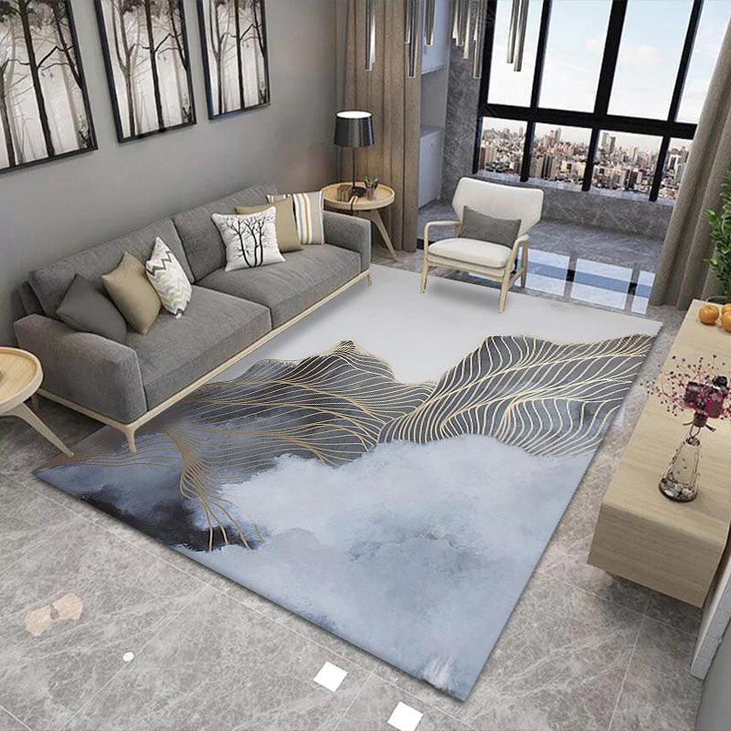 Modern Indoor Rug Abstract Pattern Creative Area Rug Polyester Stain Resistant Rug for Living Room