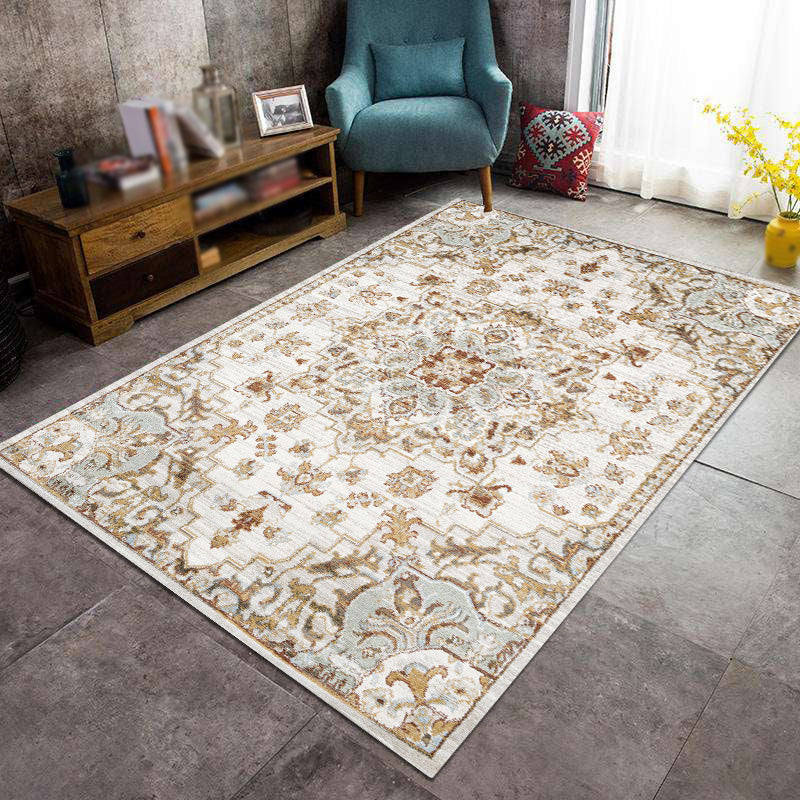 Moroccan Tribal Totem Indoor Rug Polyester Carpet Stain Resistant Area Carpet for Home Decoration