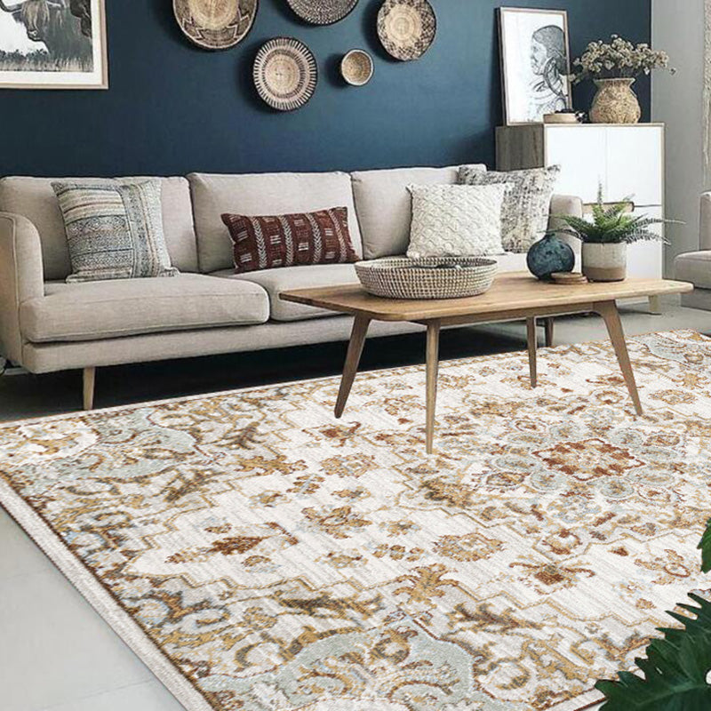 Moroccan Tribal Totem Indoor Rug Polyester Carpet Stain Resistant Area Carpet for Home Decoration