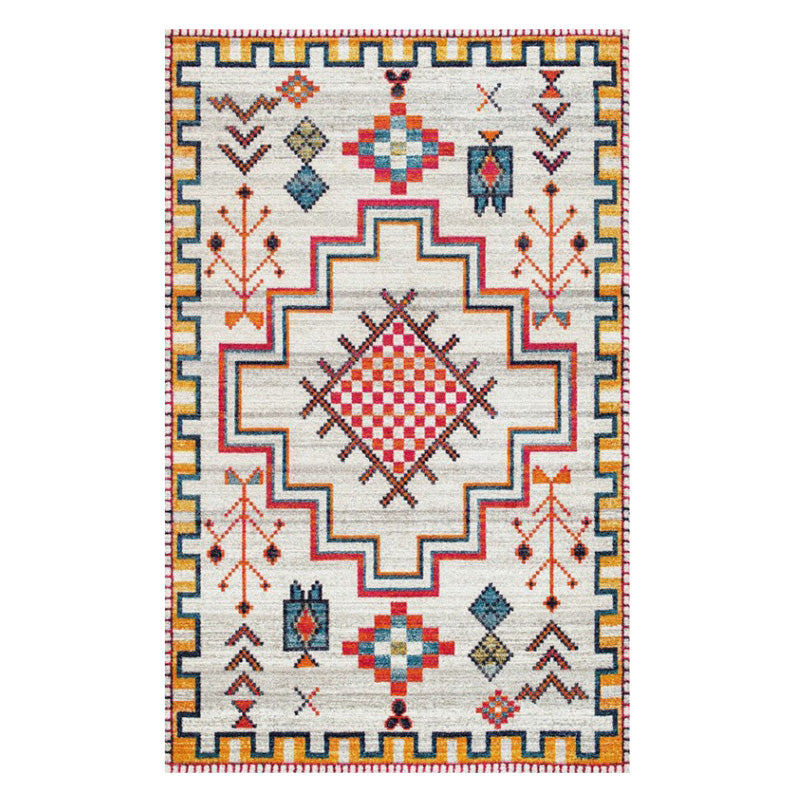 Moroccan Tribal Totem Indoor Rug Polyester Carpet Stain Resistant Area Carpet for Home Decoration