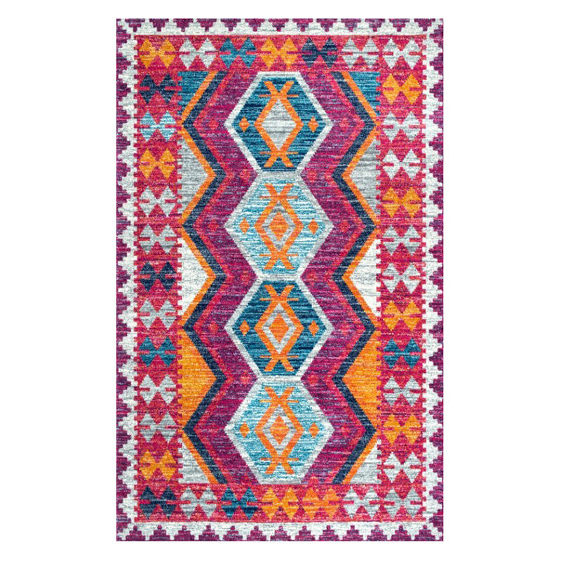 Moroccan Tribal Totem Indoor Rug Polyester Carpet Stain Resistant Area Carpet for Home Decoration