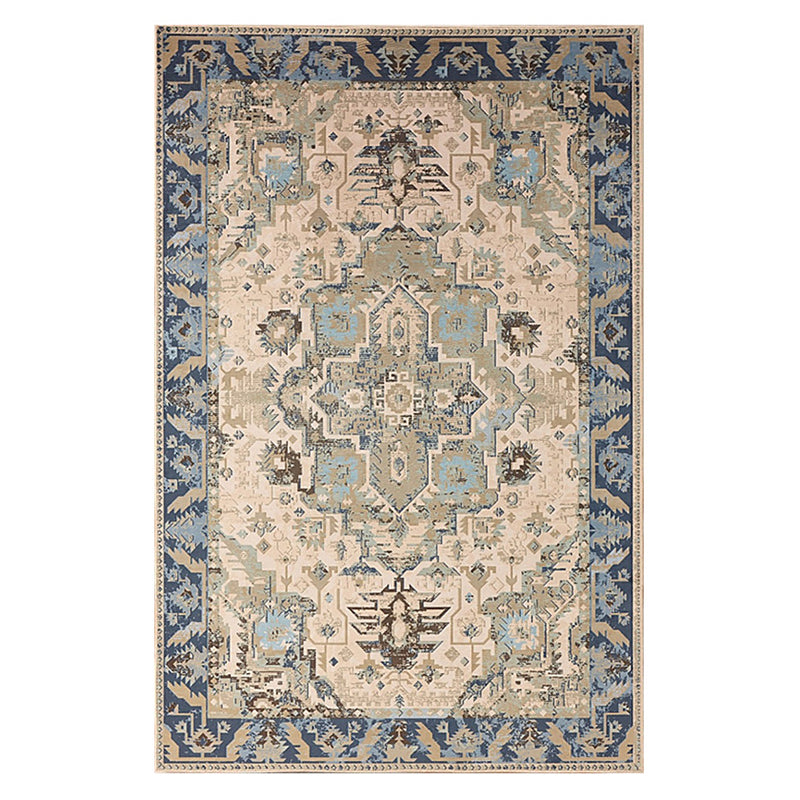 Moroccan Southwestern Print Rug Polyester Indoor Carpet Non-Slip Backing Area Rug for Living Room
