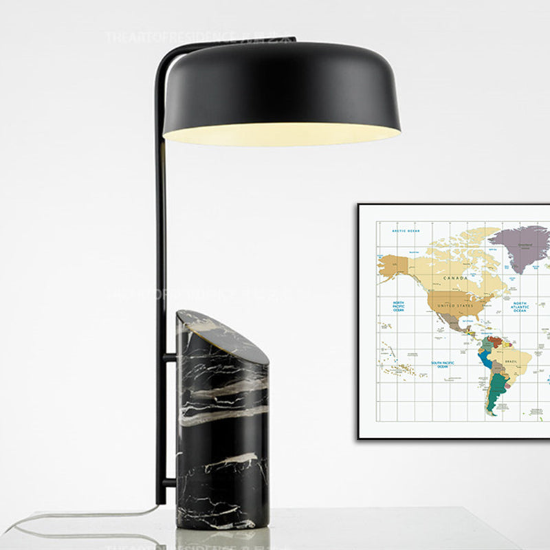 Contemporánea 1 cabeza Tarea Iluminación de lectura de tambor negro Luz con sombra de metal