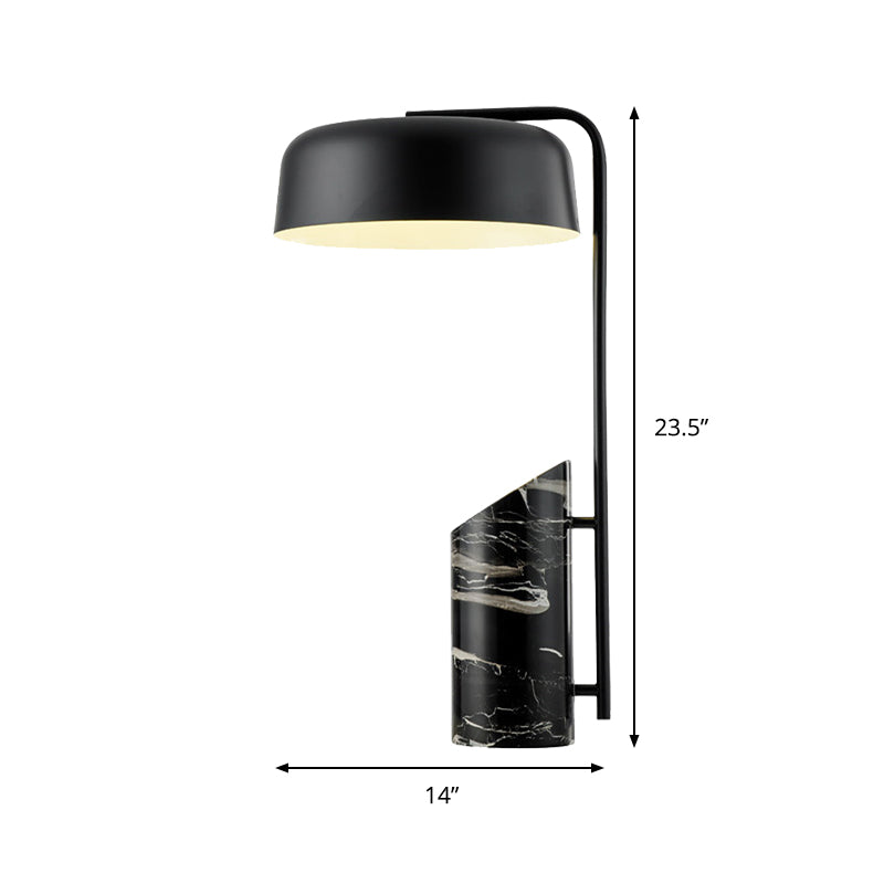 Contemporánea 1 cabeza Tarea Iluminación de lectura de tambor negro Luz con sombra de metal