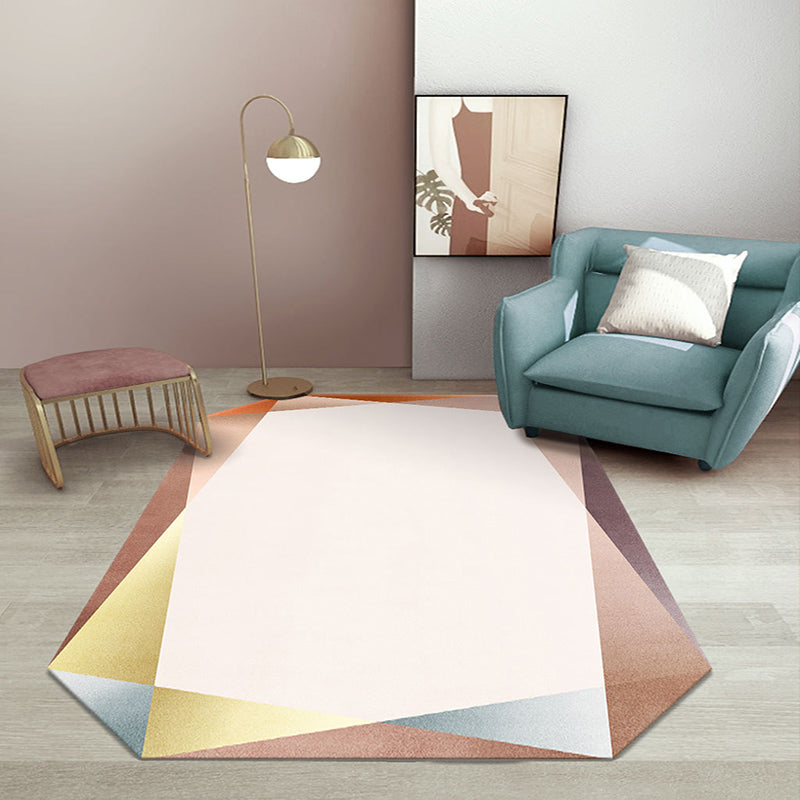 Neuheit Farbblock Teppich Polyester Indoor Teppich Nicht-Rutsch-Rückseite Teppich für Wohnzimmer