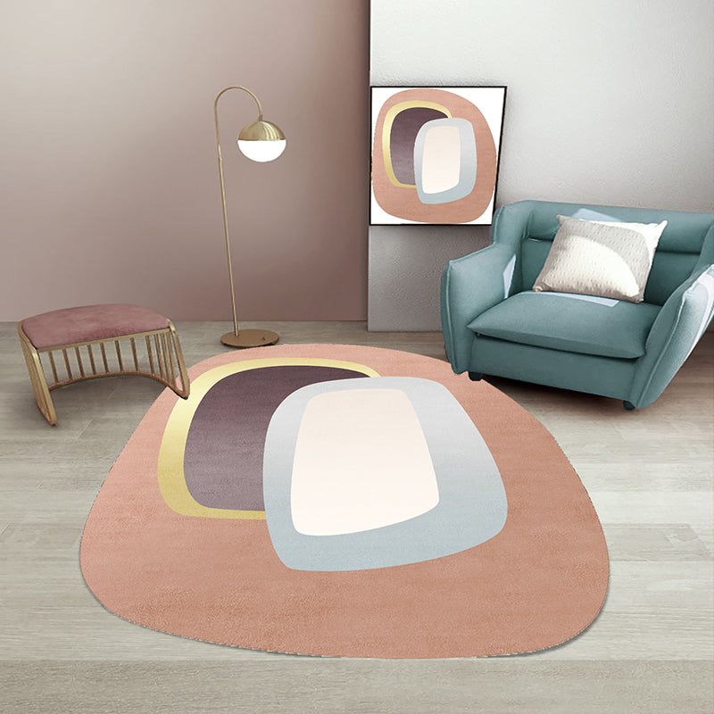 Neuheit Farbblock Teppich Polyester Indoor Teppich Nicht-Rutsch-Rückseite Teppich für Wohnzimmer