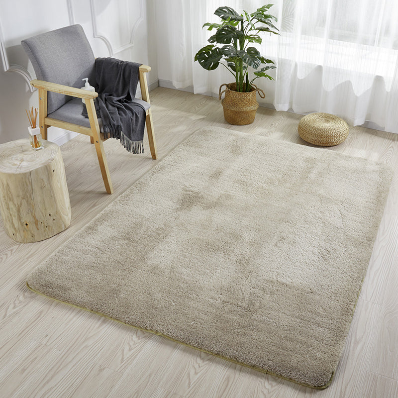Light Pink Rug Polyester Solid Color Indoor Rug Washable Area Rug for Home Decor